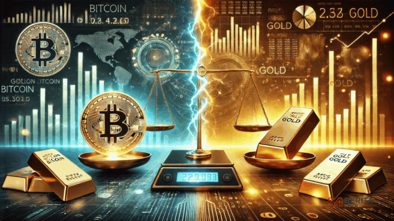 perbandingan harga emas & Bitcoin 6 Oktober 2025