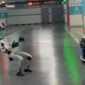 Robot humanoid G1 Unitree menarik mobil. Foto: BAAI