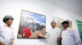 Wali Kota Bandung Muhammad Farhan saat membuka Pameran Lukisan Nasional di The Huis Gallery, Taman Budaya Jawa Barat. 