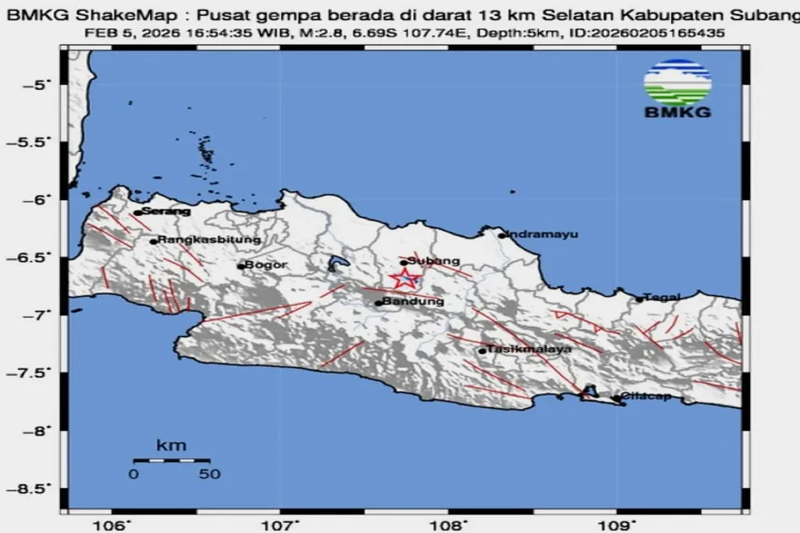 Waspada Gempa Tektonik Ringan Guncang Subang Sore Ini Tidak Ada Dampak Serius
